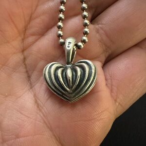 Lagos Caviar Vintage Puffy Heart Necklace